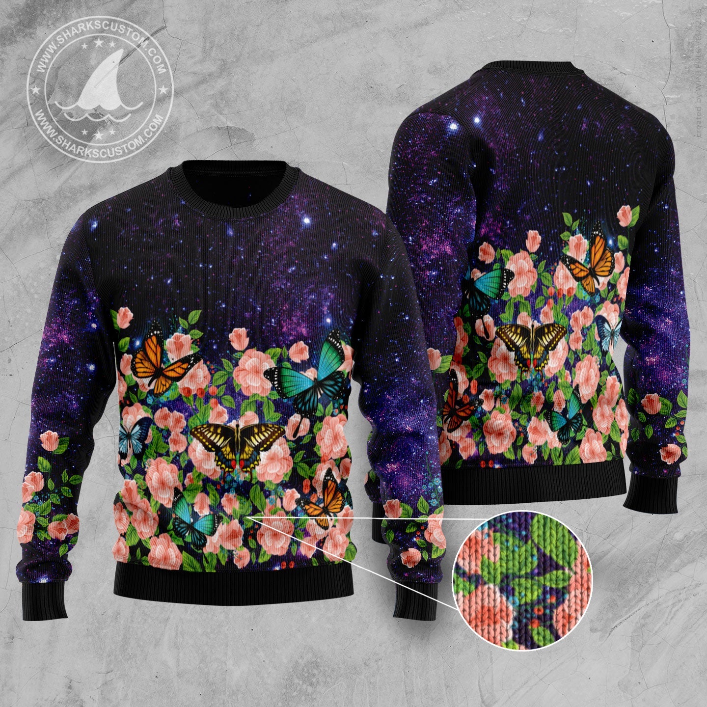 litzzy Butterfly Flowers TY0311 Ugly Christmas Sweater -  Best Gift For Christmas, Noel Malalan - Christmas Signature sweater   