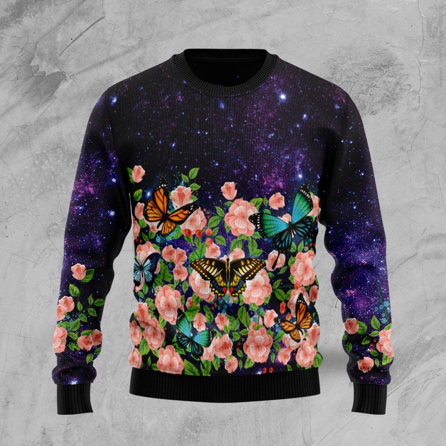 litzzy Butterfly Flowers TY0311 Ugly Christmas Sweater -  Best Gift For Christmas, Noel Malalan - Christmas Signature sweater   