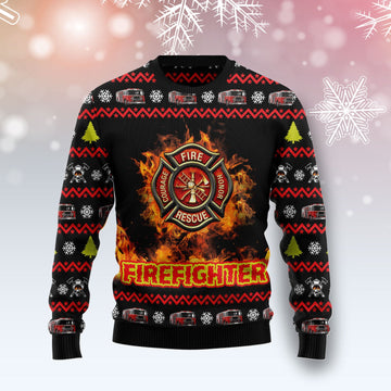 litzzy Awesome Firefighter G5115 Ugly Christmas Sweater -  Best Gift For Christmas, Noel Malalan - Christmas Signature sweater   