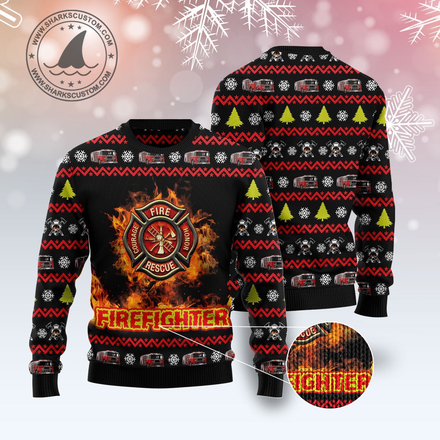 litzzy Awesome Firefighter G5115 Ugly Christmas Sweater -  Best Gift For Christmas, Noel Malalan - Christmas Signature sweater   