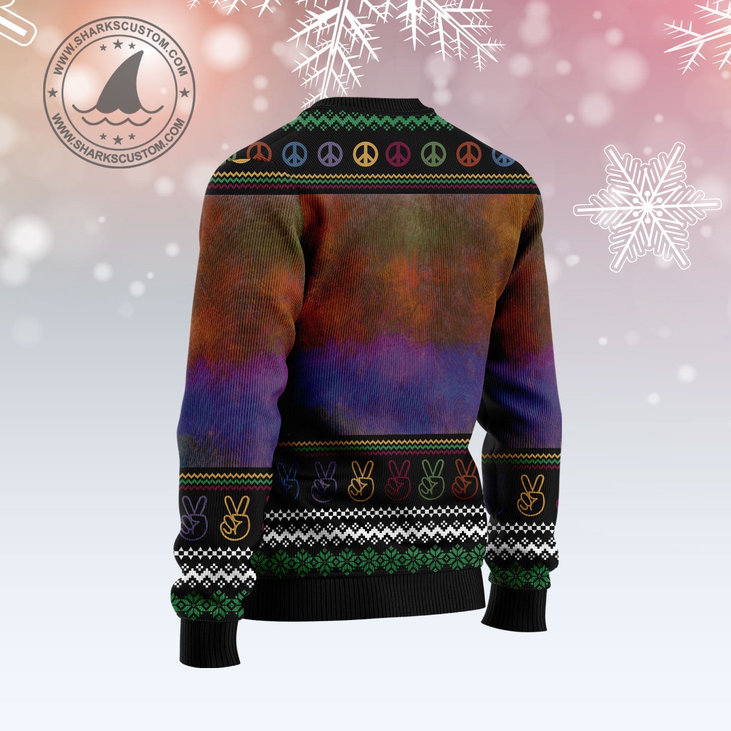 litzzy Hippie Peace Love G51110 Ugly Christmas Sweater -  Best Gift For Christmas, Noel Malalan - Christmas Signature sweater   
