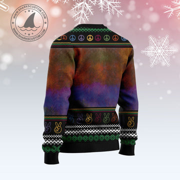 litzzy Hippie Peace Love G51110 Ugly Christmas Sweater -  Best Gift For Christmas, Noel Malalan - Christmas Signature sweater   