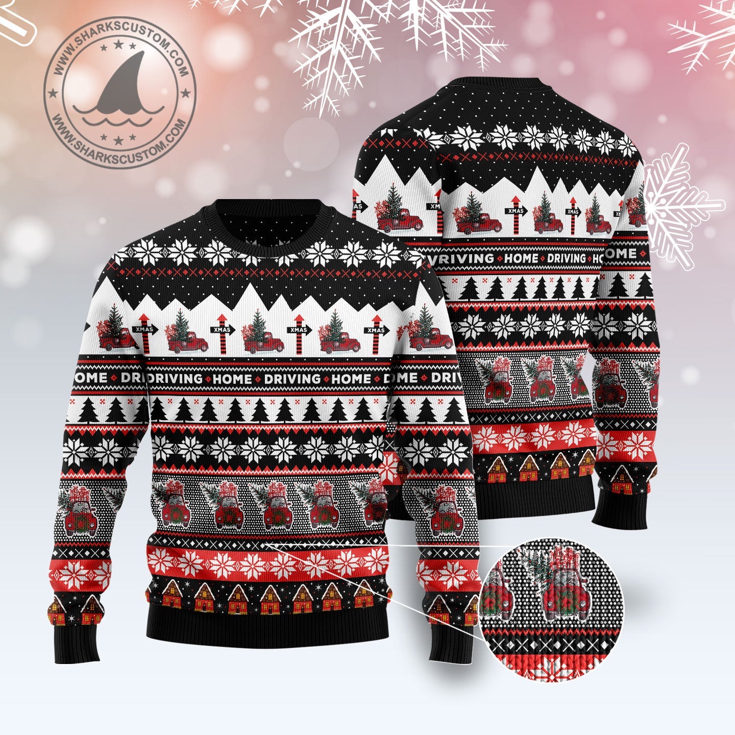 litzzy Truck Driving Home G5112 Ugly Christmas Sweater -  Best Gift For Christmas, Noel Malalan - Christmas Signature sweater   