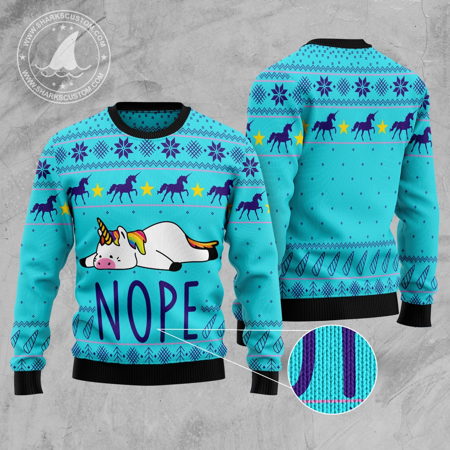 litzzy Unicorn Nope TG5112 Ugly Christmas Sweater -  Best Gift For Christmas, Noel Malalan - Christmas Signature sweater   