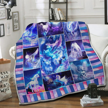 litzzy Unicorn Fleece Blanket HST1910786 Fleece Blanket   