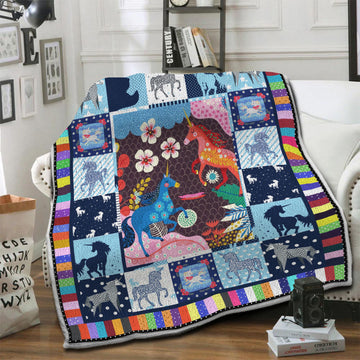 litzzy Unicorn Fleece Blanket HST1910787 Fleece Blanket   