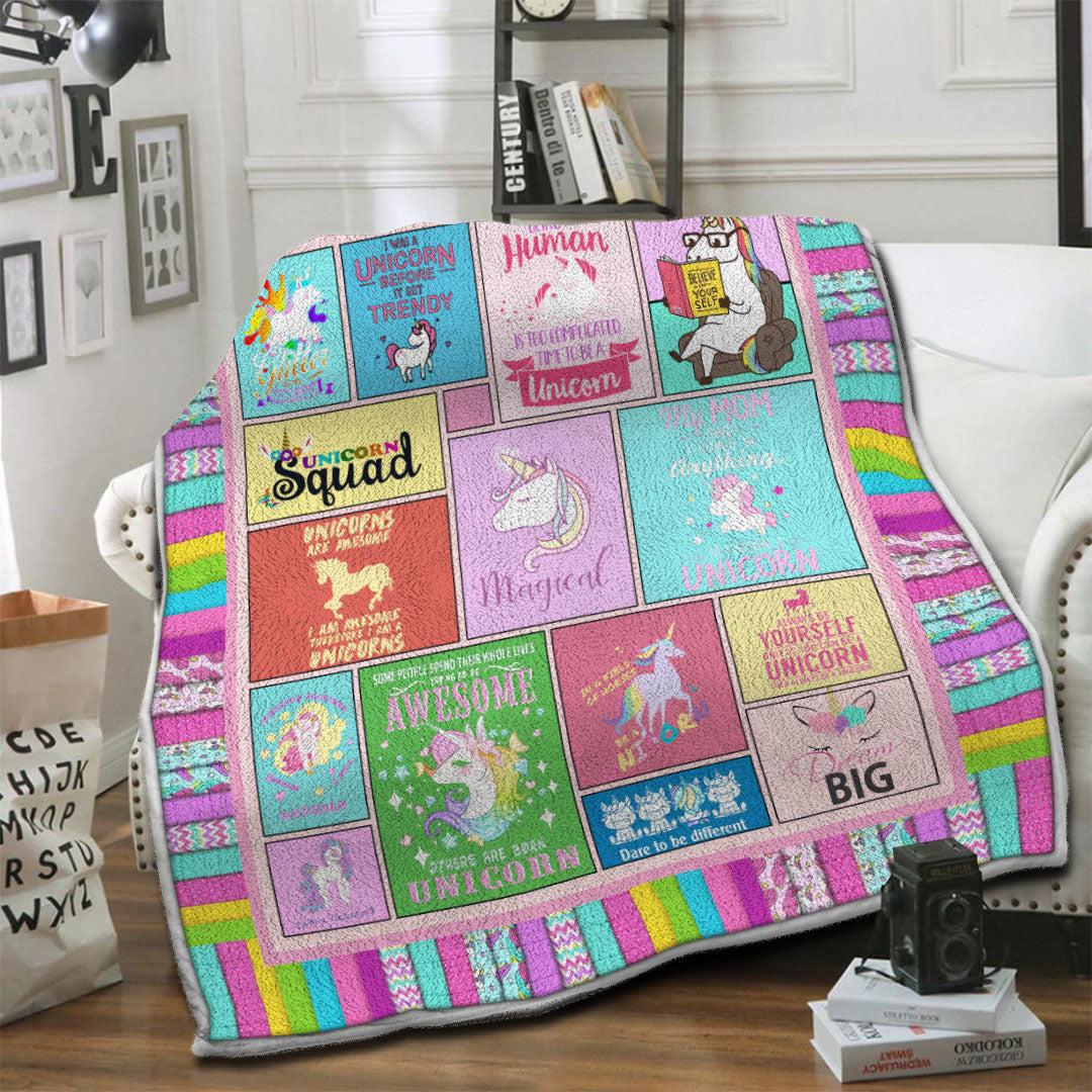 litzzy Unicorn HQT16101239 Fleece Blanket Fleece Blanket   