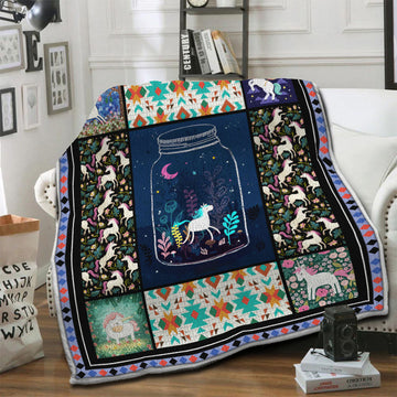 litzzy Unicorn HQT16101240 Fleece Blanket Fleece Blanket   