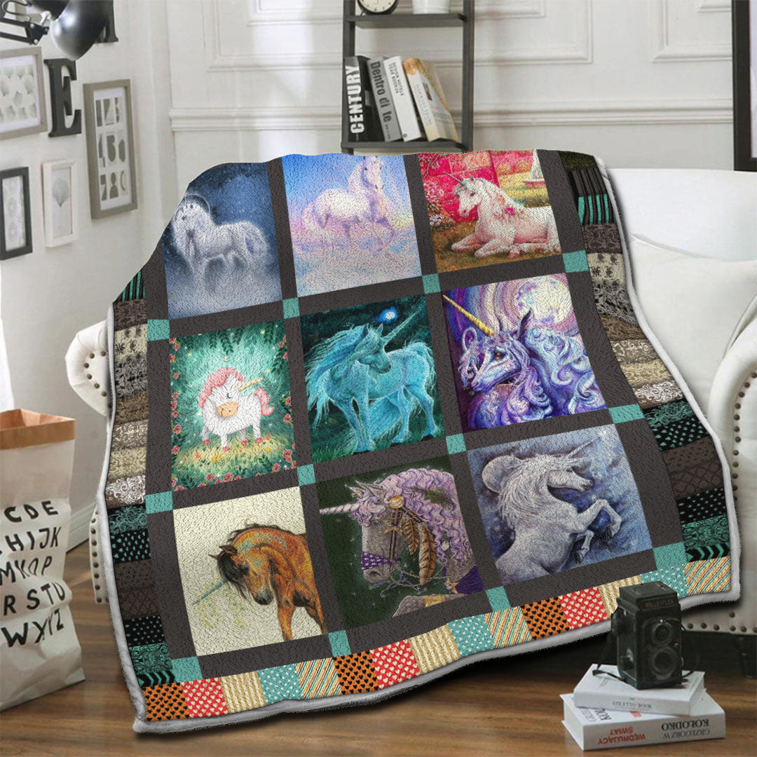 litzzy Unicorn HQT16101241 Fleece Blanket Fleece Blanket   