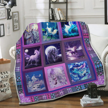 litzzy Unicorn HQT16101242 Fleece Blanket Fleece Blanket   