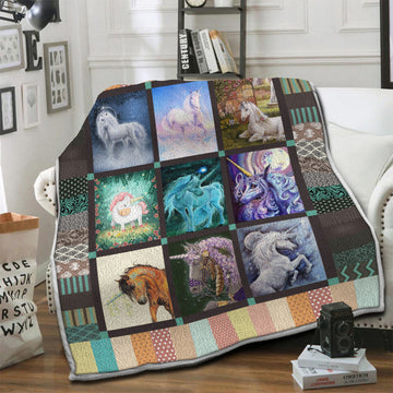 litzzy Unicorn HQT16101243 Fleece Blanket Fleece Blanket   