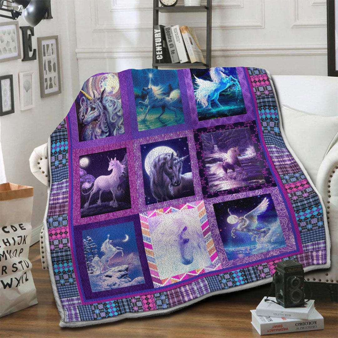 litzzy Unicorn HQT16101244 Fleece Blanket Fleece Blanket   
