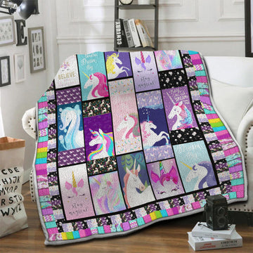 litzzy Unicorn HQT16101246 Fleece Blanket Fleece Blanket   