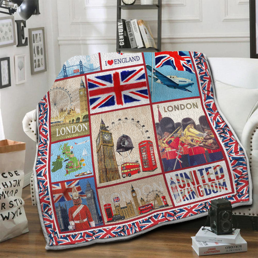 litzzy United Kingdom Fleece Blanket HST19103495 Fleece Blanket   
