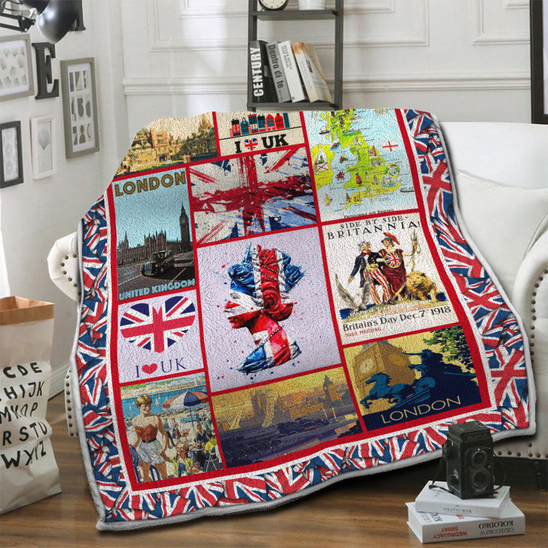 litzzy United Kingdom Fleece Blanket HST19103504 Fleece Blanket   