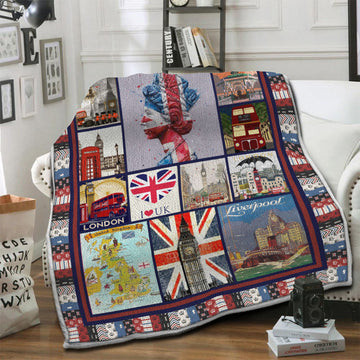 litzzy United Kingdom Fleece Blanket HST19103509 Fleece Blanket   