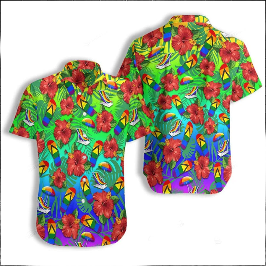 litzzy LGBT Summer Vacation Hawaiian Shirt, Rainbow Shirt, Pride Shirt, LGBT Shirt - Aloha shirt Hawaiian Hawaii Shirt For Summer Hawaii Shirt Style 6 S 