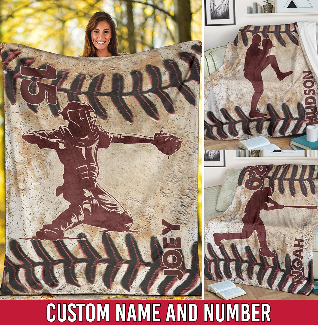litzzy Personalized Vintage Baseball Player - Nh1708201 Quilt Blanket   