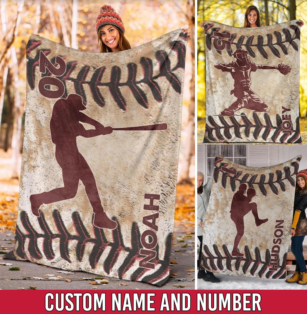 litzzy Personalized Vintage Baseball Player - Nh1708201 Quilt Blanket   