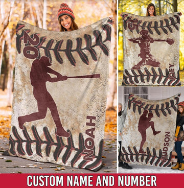 litzzy Personalized Vintage Baseball Player - Nh1708201 Quilt Blanket   