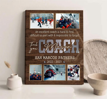 litzzy Ice Hockey Coach Appreciation Gift, Birthday Gift, Thank you gift Canvas wall art for Living Room Canvas Wall Art   