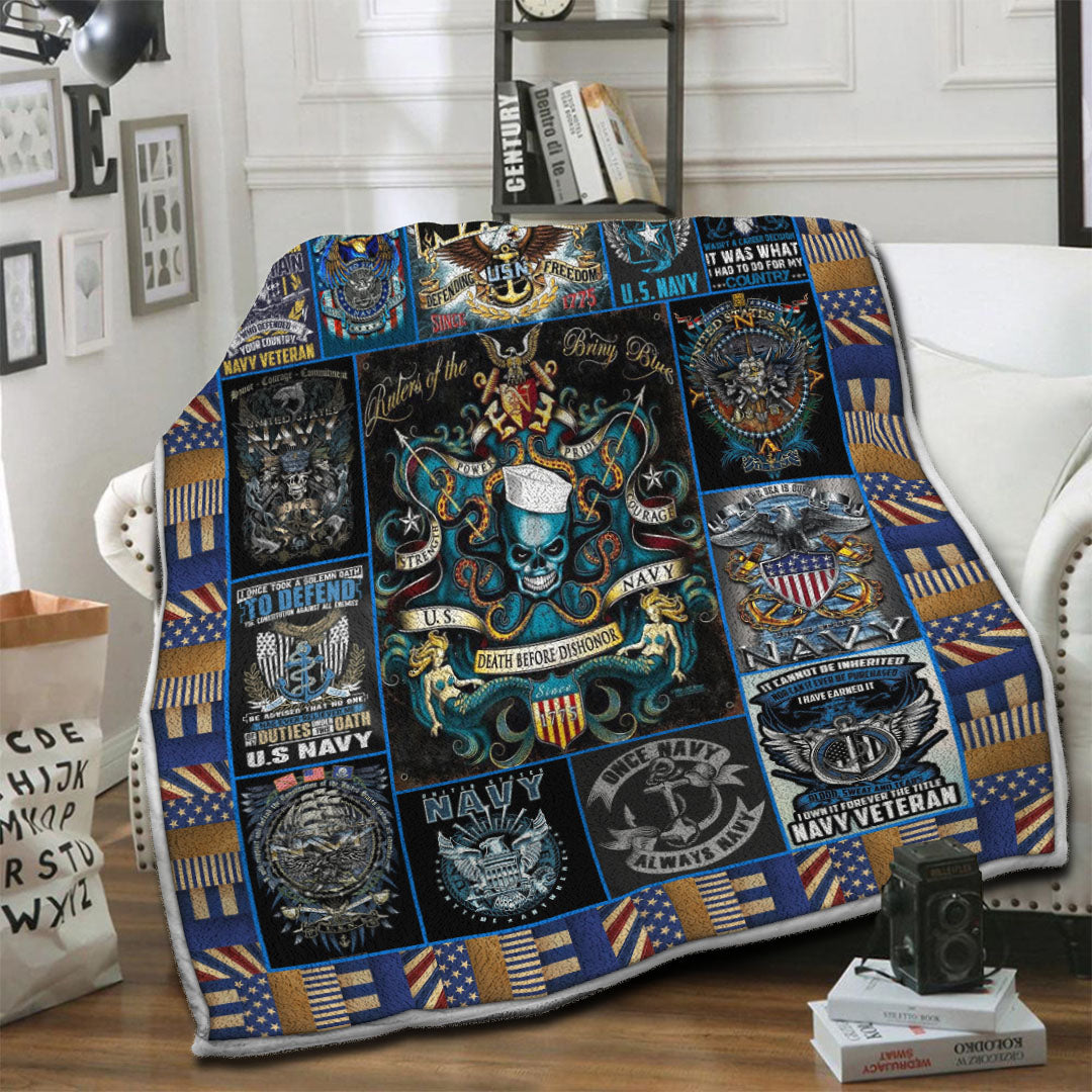 litzzy Us Navy Fleece Blanket HST1910788 Fleece Blanket   