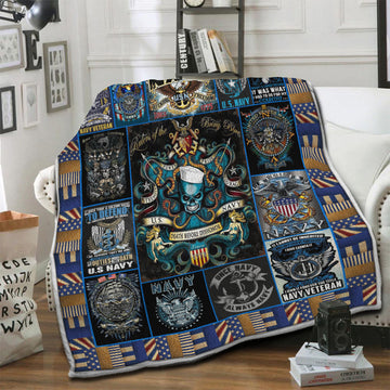 litzzy Us Navy Fleece Blanket HST1910788 Fleece Blanket   