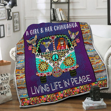 litzzy VB Chihuahua Fleece Blanket HST1910210 Fleece Blanket   