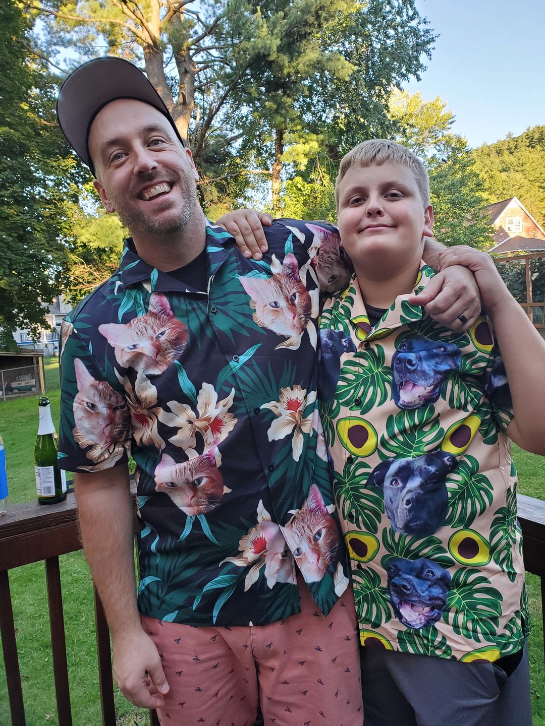 litzzy Custom Avocado & Leaves Pattern Short-Sleeve Hawaiian Shirt (Lemon Zest Color) Hawaii Shirt   