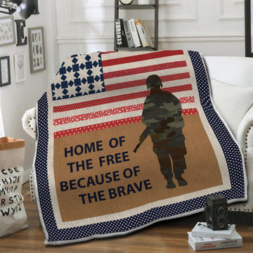litzzy Veteran Fleece Blanket HST19101567 Fleece Blanket   