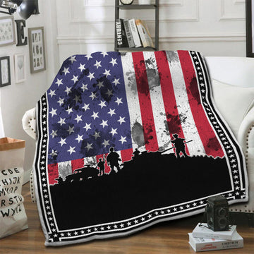 litzzy Veteran Fleece Blanket HST19101999 Fleece Blanket   
