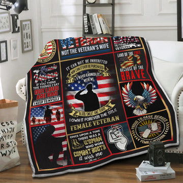 litzzy Veteran Fleece Blanket HST19102585 Fleece Blanket   