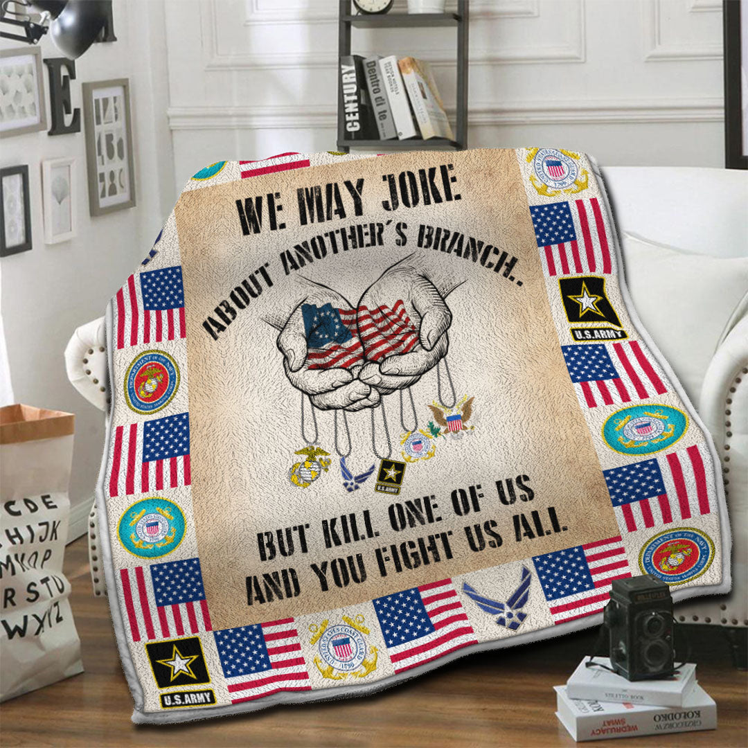 litzzy Veteran Fleece Blanket HST19102593 Fleece Blanket   