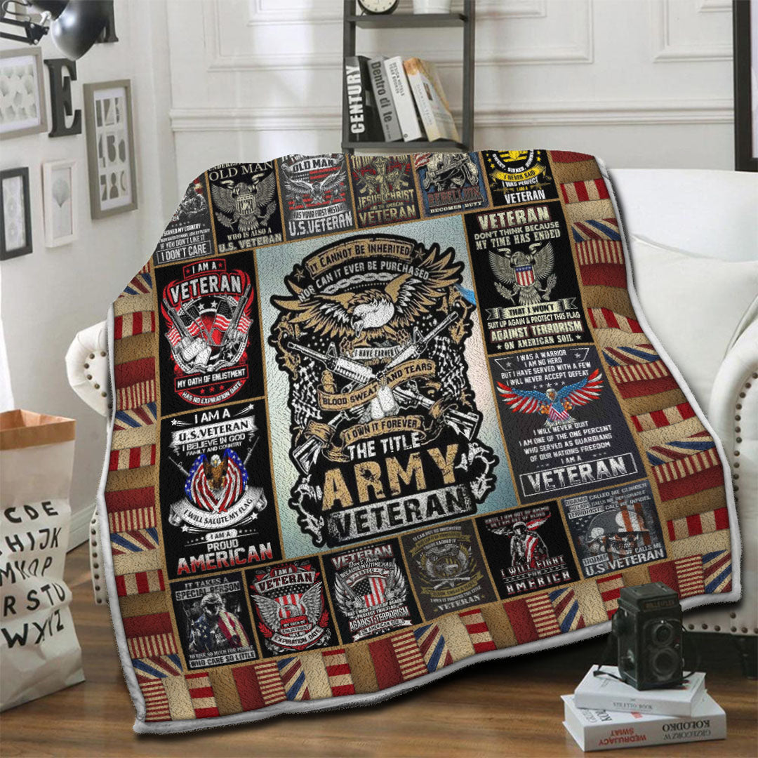 litzzy Veteran Fleece Blanket HST1910789 Fleece Blanket   