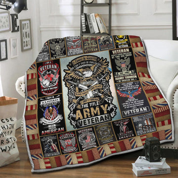 litzzy Veteran Fleece Blanket HST1910789 Fleece Blanket   
