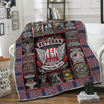 litzzy Veteran Fleece Blanket HST1910790 Fleece Blanket   