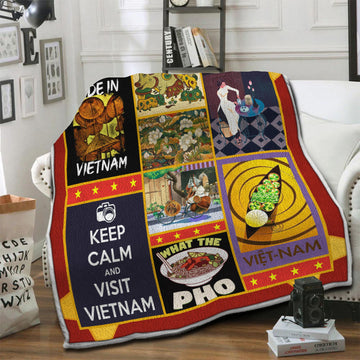 litzzy Vietnam Fleece Blanket HST19101396 Fleece Blanket   