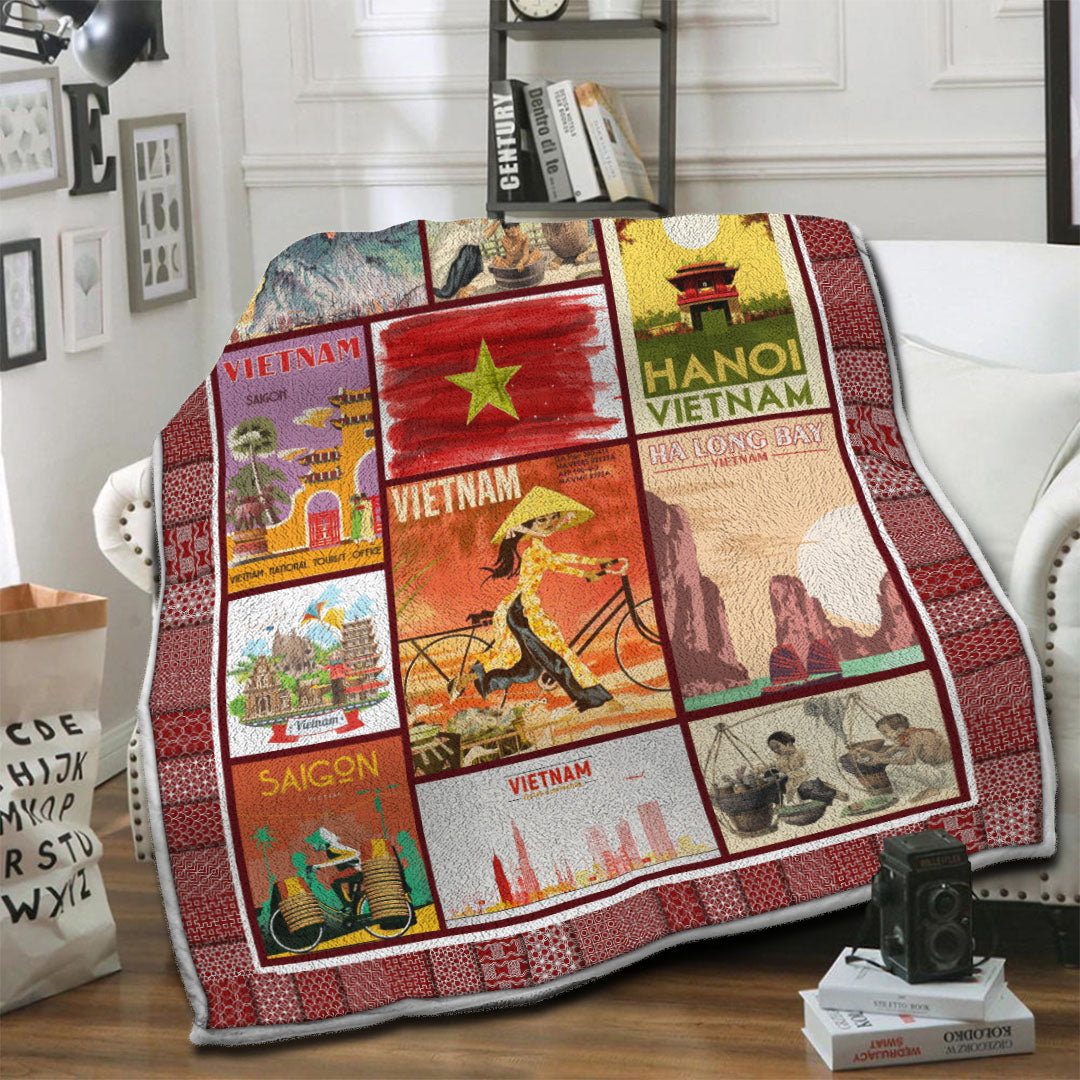 litzzy Vietnam Fleece Blanket HST19103519 Fleece Blanket   