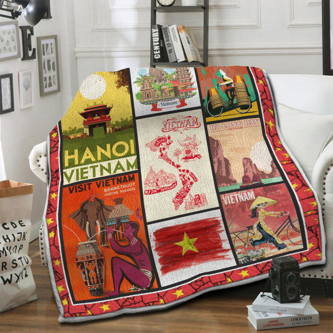litzzy Vietnam Fleece Blanket HST19103520 Fleece Blanket   