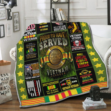 litzzy Vietnam Veteran Fleece Blanket HST19101395 Fleece Blanket   