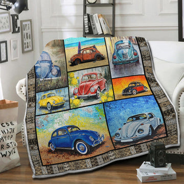 litzzy Vintage Bug Fleece Blanket HST1910451 Fleece Blanket   