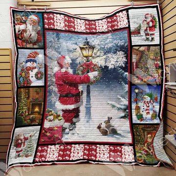 litzzy Vintage Christmas CL15100380MDQ Fleece Blanket Quilt Blanket   