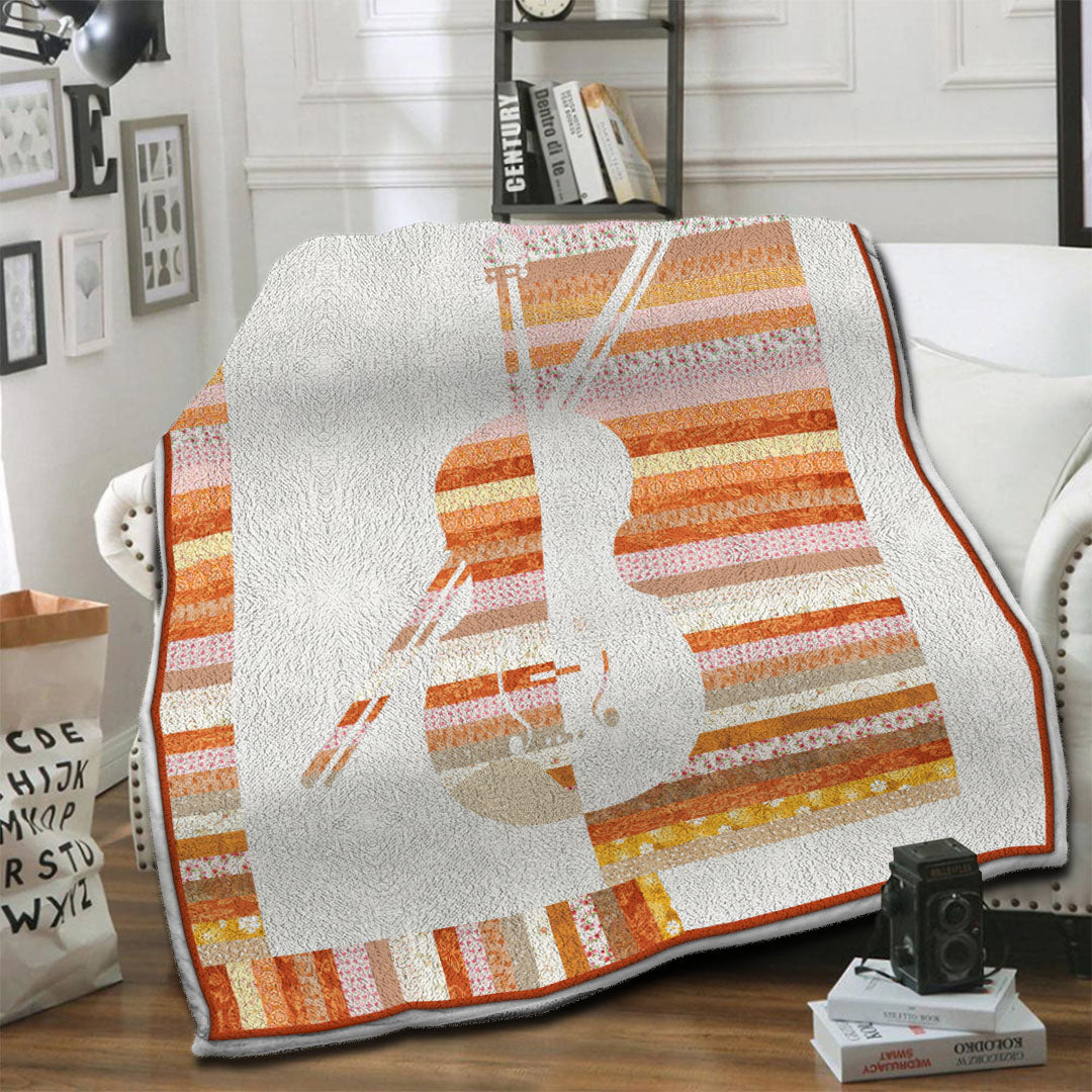 litzzy Violin Fleece Blanket HST19101938 Fleece Blanket   
