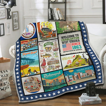 litzzy Virginia Fleece Blanket HST19103967 Fleece Blanket   