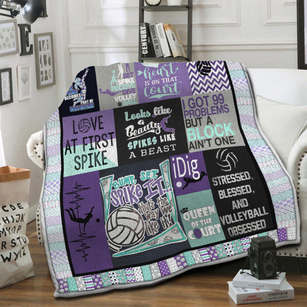 litzzy Volleyball Fleece Blanket HST19101940 Fleece Blanket   