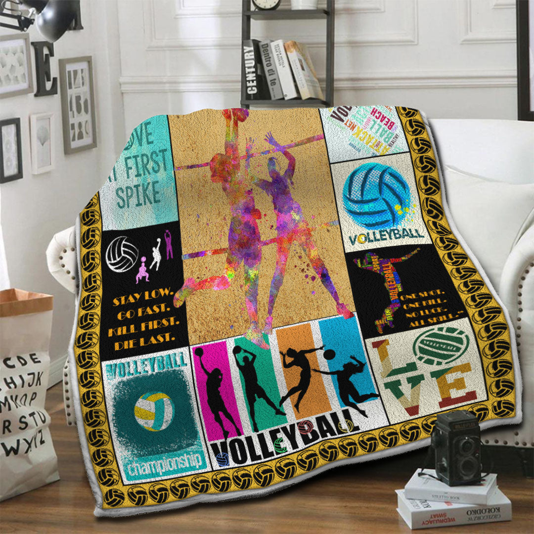litzzy Volleyball Fleece Blanket HST19103968 Fleece Blanket   