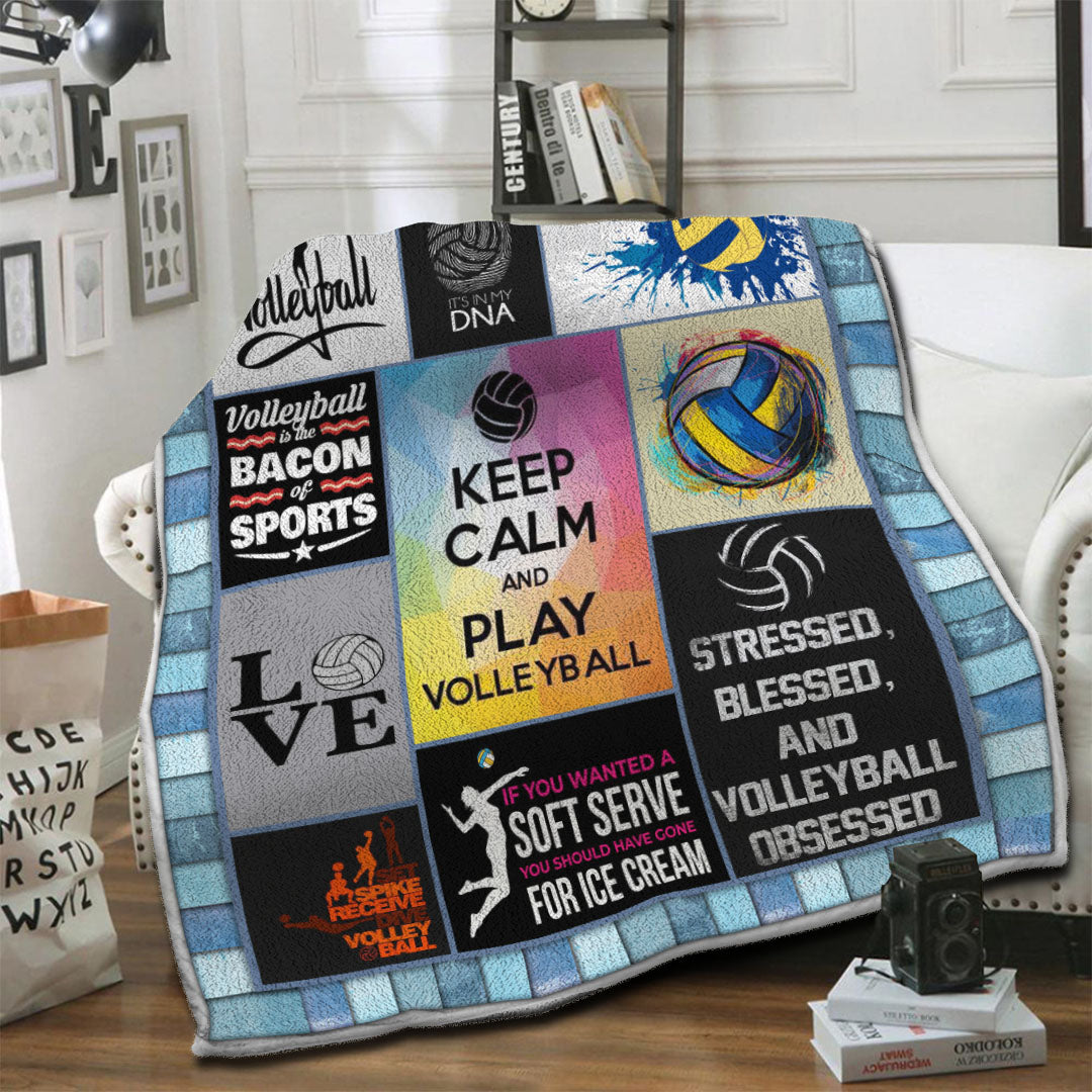 litzzy Volleyball Fleece Blanket HST1910453 Fleece Blanket   