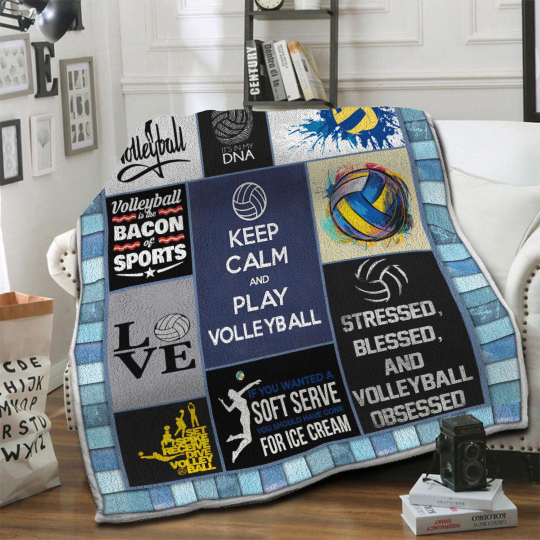 litzzy Volleyball Fleece Blanket HST1910454 Fleece Blanket   
