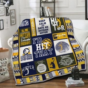 litzzy Volleyball Hitter Fleece Blanket HST19101185 Fleece Blanket   