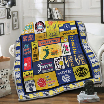 litzzy Volleyball HQT16101248 Fleece Blanket Fleece Blanket   